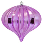 Vickerman N151269DSV 5.7" Orchid Shiny Onion Christmas Ornament Uv Treated With Drilled And Wired Cap 3 Per Bag
