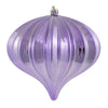 Vickerman N151286DSV 5.7" Lavender Shiny Onion Christmas Ornament Uv Treated With Drilled And Wired Cap 3 Per Bag