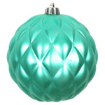 Vickerman N173244D 4" Seafoam Matte Round Pine Cone Ornament With Drilled And Wired Caps. Comes 6 Per Bag.