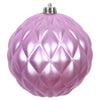 Vickerman N173269D 4" Orchid Matte Round Pine Cone Ornament With Drilled And Wired Caps. Comes 6 Per Bag.