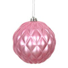 Vickerman N173445D 6" Mauve Matte Round Pine Cone Ornament With Drilled And Wired Caps. Comes 4 Per Bag.