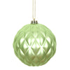 Vickerman N173454D 6" Celadon Matte Round Pine Cone Ornament With Drilled And Wired Caps. Comes 4 Per Bag.