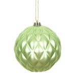 Vickerman N173454D 6" Celadon Matte Round Pine Cone Ornament With Drilled And Wired Caps. Comes 4 Per Bag.