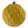 Vickerman N173478D 6" Yellow Matte Round Pine Cone Ornament With Drilled And Wired Caps. Comes 4/Bag.