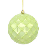 Vickerman N174254D 4.75" Celadon Shiny Diamond Bauble Christmas Ornament Set Of 4