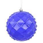 Vickerman N174266D 4.75" Purple Shiny Diamond Bauble Christmas Ornament Set Of 4
