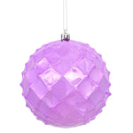 Vickerman N174269D 4.75" Orchid Shiny Diamond Bauble Ornament With Drilled And Wired Caps. Comes 4 Per Bag.