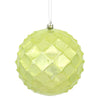 Vickerman N174273D 4.75" Lime Shiny Diamond Bauble Ornament 4 Per Bag