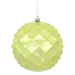 Vickerman N174273D 4.75" Lime Shiny Diamond Bauble Ornament 4 Per Bag