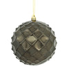 Vickerman N174284D 4.75" Gunmetal Shiny Diamond Bauble Ornament 4 Per Bag
