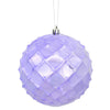 Vickerman N174286D 4.75" Lavender Shiny Diamond Bauble Ornament With Drilled And Wired Caps. Comes 4 Per Bag.