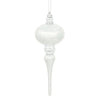 Vickerman N174507D 8" X 2.75" Silver Shiny Finial Ornament With Drilled And Wired Caps. Comes 3 Per Bag.