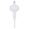Vickerman N174511D 8" X 2.75" White Shiny Finial Ornament With Drilled And Wired Caps. Comes 3 Per Bag.