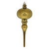 Vickerman N174514D 8" X 2.75" Olive Shiny Finial Ornament With Drilled And Wired Caps. Comes 3 Per Bag.