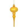 Vickerman N174530D 8" X 2.75"  Antique Gold Shiny Finial Ornament With Drilled And Wired Caps. Comes 3 Per Bag.