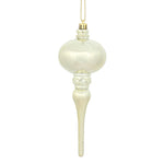 Vickerman N174538D 8" X 2.75" Champagne Shiny Finial Ornament With Drilled And Wired Caps. Comes 3 Per Bag.