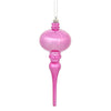Vickerman N174545D 8" X 2.75" Mauve Shiny Finial Ornament With Drilled And Wired Caps. Comes 3 Per Bag.