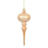 Vickerman N174558D 8" X 2.75" Rose Gold Shiny Finial Ornament With Drilled And Wired Caps. Comes 3 Per Bag.
