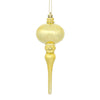 Vickerman N174508D 8" X 2.75" Gold Shiny Finial Ornament With Drilled And Wired Caps. Comes 3 Per Bag.