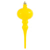 Vickerman N174578D 8" X 2.75" Yellow Shiny Finial Ornament With Drilled And Wired Caps. Comes 3/Bag.