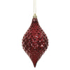 Vickerman N174919D 6" X 3" Wine Shiny Diamond Drop Ornament With Drilled And Wired Caps. Comes 4 Per Bag.