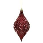 Vickerman N174919D 6" X 3" Wine Shiny Diamond Drop Ornament With Drilled And Wired Caps. Comes 4 Per Bag.