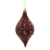 Vickerman N174965D 6" X 3" Burgundy Shiny Diamond Drop Ornament With Drilled And Wired Caps. Comes 4 Per Bag.