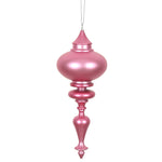 Vickerman N175045D 8.7" X 3.5" Mauve Matte Finial Ornament With Drilled And Wired Caps. Comes 3 Per Bag.