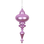 Vickerman N175069D 8.7" X 3.5" Orchid Matte Finial Ornament With Drilled And Wired Caps. Comes 3 Per Bag.