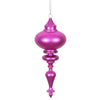 Vickerman N175070D 8" Fuchsia Matte Finial Ornament Pack Of 3