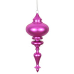 Vickerman N175070D 8" Fuchsia Matte Finial Ornament Pack Of 3