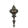 Vickerman N175084D 8.7" X 3.5" Gunmetal Matte Finial Ornament With Drilled And Wired Caps. Comes 3 Per Bag.
