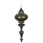 Vickerman N175084D 8.7" X 3.5" Gunmetal Matte Finial Ornament With Drilled And Wired Caps. Comes 3 Per Bag.