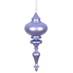 Vickerman N175086D 8.7" X 3.5" Lavender Matte Finial Ornament With Drilled And Wired Caps. Comes 3 Per Bag.