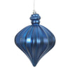 Vickerman N175802D 6" Blue Matte Onion Drop Ornament With Drilled And Wired Caps. Comes 4  Per Bag.