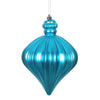 Vickerman N175812D 6" Turquoise Matte Onion Drop Christmas Ornament 4 Per Bag