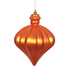 Vickerman N175818D 6" Burnished Orange Matte Onion Drop Christmas Ornament 4 Per Bag