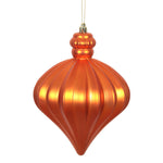 Vickerman N175818D 6" Burnished Orange Matte Onion Drop Christmas Ornament 4 Per Bag