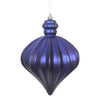 Vickerman N175822D 6" Cobalt Blue Matte Onion Drop Christmas Ornament 4 Per Bag