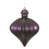 Vickerman N175826D 6" Plum Matte Onion Drop Christmas Ornament 4 Per Pack