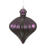 Vickerman N175826D 6" Plum Matte Onion Drop Christmas Ornament 4 Per Pack