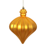 Vickerman N175830D 6" Antique Gold Matte Onion Drop Ornament With Drilled And Wired Caps. Comes 4  Per Bag.