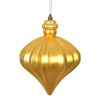 Vickerman N175837D 6" Honey Gold Matte Onion Drop Christmas Ornament 4 Per Pack