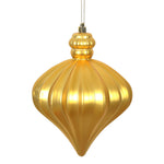 Vickerman N175837D 6" Honey Gold Matte Onion Drop Christmas Ornament 4 Per Pack