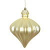 Vickerman N175838D 6" Champagne Matte Onion Drop Christmas Ornament 4 Per Pack