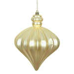 Vickerman N175838D 6" Champagne Matte Onion Drop Christmas Ornament 4 Per Pack
