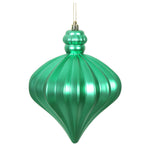 Vickerman N175844D 6" Seafoam Matte Onion Drop Ornament With Drilled And Wired Caps. Comes 4  Per Bag.