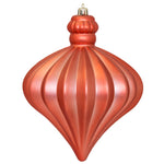 Vickerman N175871D 6" Coral Matte Onion Drop Christmas Ornament 4 Per Pack