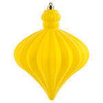 Vickerman N175878D 6" Yellow Matte Onion Drop Christmas Ornament 4 Per Pack