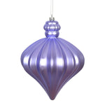 Vickerman N175886D 6" Lavender Matte Onion Drop Ornament With Drilled And Wired Caps. Comes 4  Per Bag.